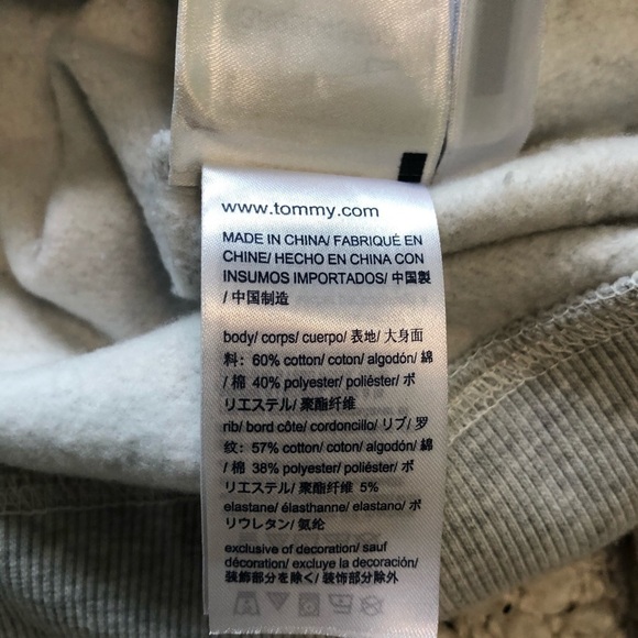 Tommy Hilfiger Crewneck Cropped Crewneck Pullover Grey Sweater Small - Picture 4 of 5